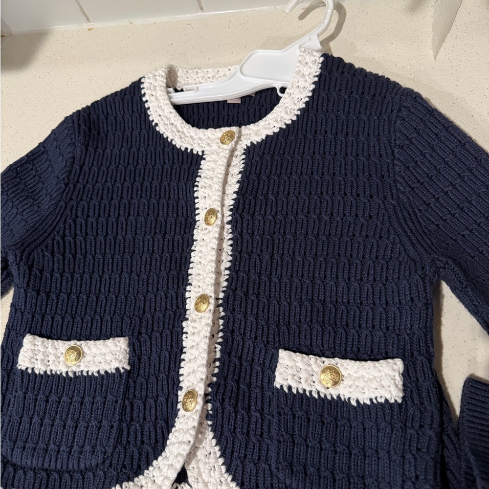 J.Crew Cropped sweater lady jacket with contrast trim Size S - Picture 9 of 16